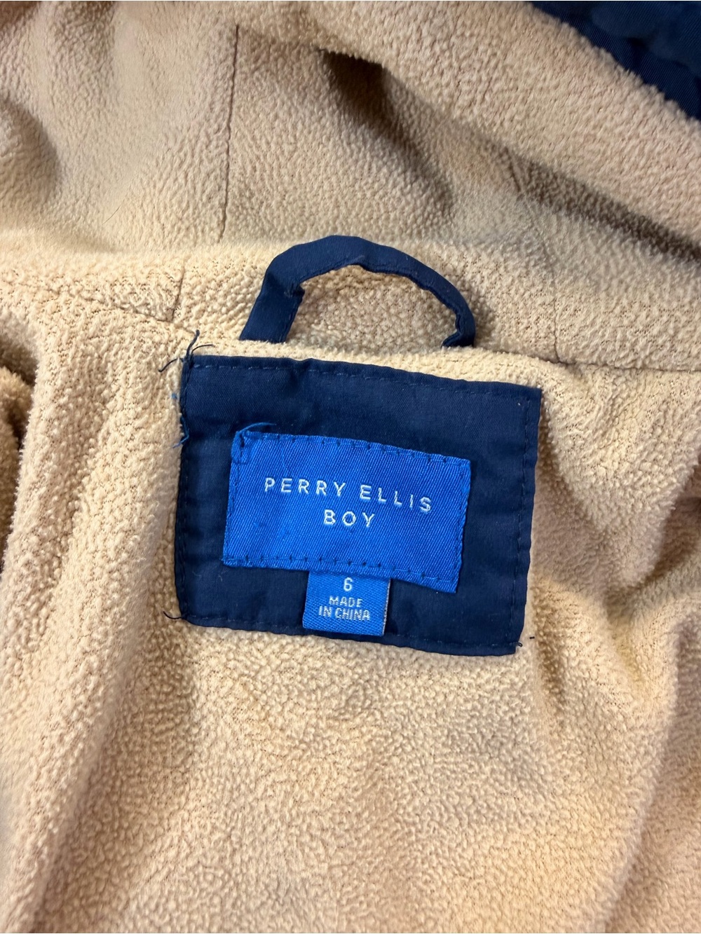 Perry Ellis Boys Navy Quilted Hooded Toggle Coat Size 6 - Picture 9 of 10